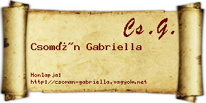 Csomán Gabriella névjegykártya